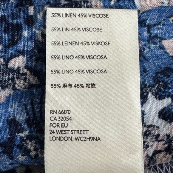 Free People Pattern Play linen blend mini dress in a blue floral print - Picture 9 of 10